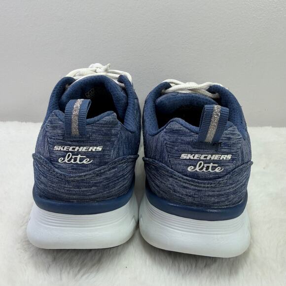 Skechers Flex Elite Navy Blue Knit Lace-Up Sneakers Women’s Size 7 - Picture 4 of 10